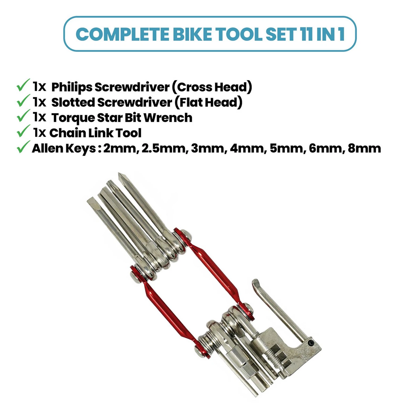 Bicycle 11 Piece Multi Tool